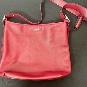 COACH Legacy Duffle Red Leather Shoulder/Crossbody Tassel Bag 19889 - PRE LOVED